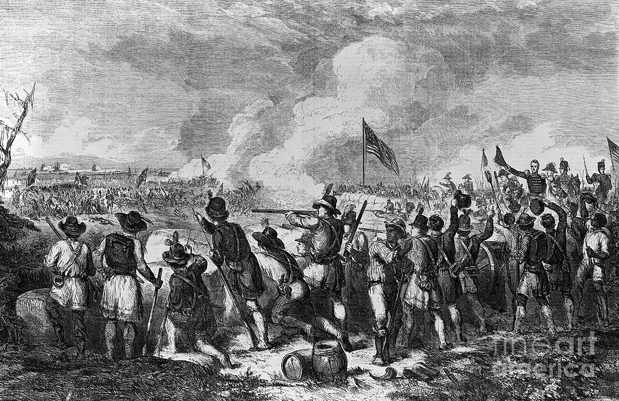 New Orleans Photograph - Engraving Of The Battle Of New Orleans by Bettmann