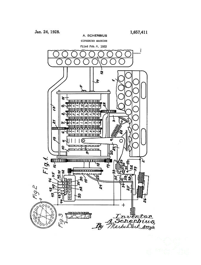 Enigma Encryption Machine Patent Photograph by Us National Archives And Records Administration/science Photo Library