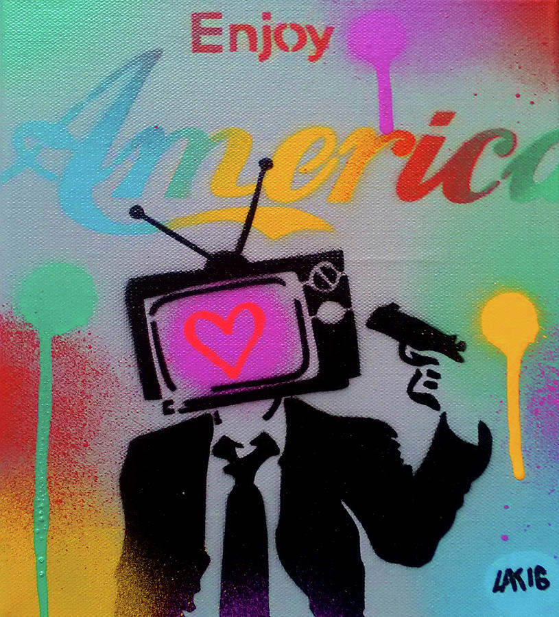 Colorful Mixed Media - Enjoy America by Abstract Graffiti