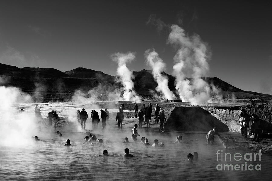 Enjoying the Hot Springs at El Tatio Geysers Chile Photograph by James Brunker