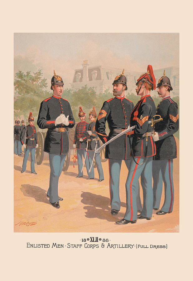 Enlisted Men, Staff & Artillery (Full Dress) Painting by H.A. Ogden