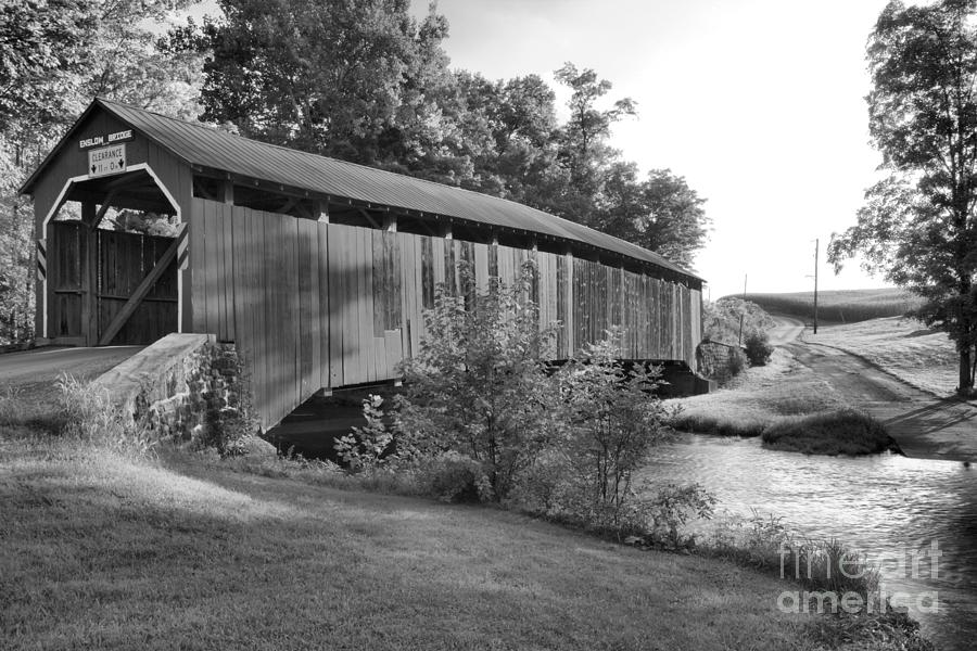 Enslow Bridge Over Sherman Creek Black And White Photograph by Adam Jewell