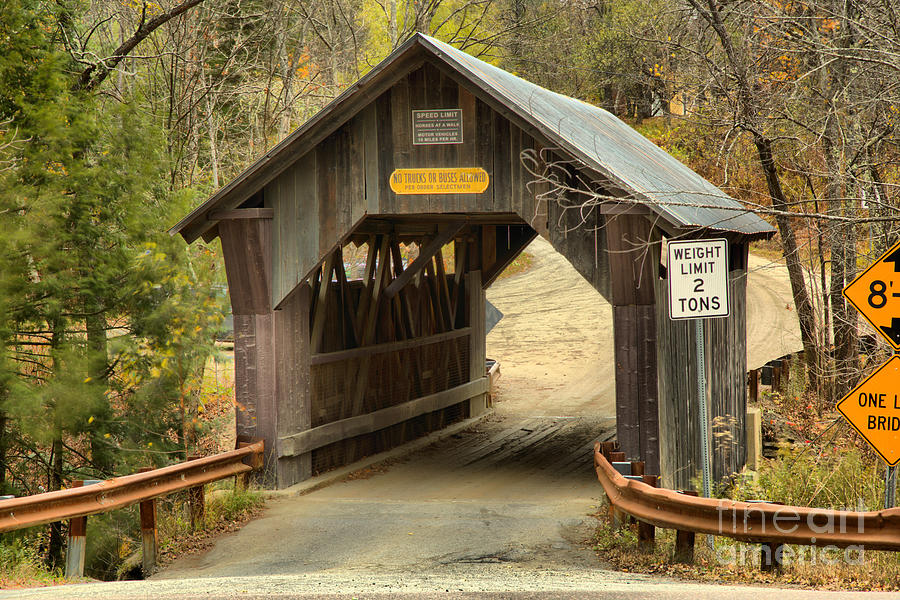 Entering The Gold Brook Covered Bridge Photograph by Adam Jewell