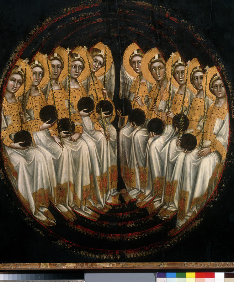 Enthroned Angels By Guariento Di Arpo Painting by Guariento Di Arpo