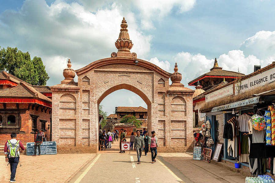 Entrance gate to Durbar Square in the city of Bhaktapur, Kathman ...