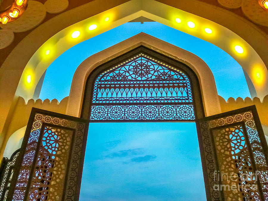 Entrance of Doha Mosque Photograph by Benny Marty
