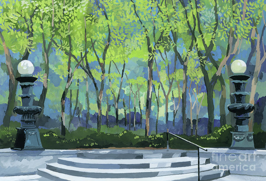Entrance Of Park Painting by Hiroyuki Izutsu