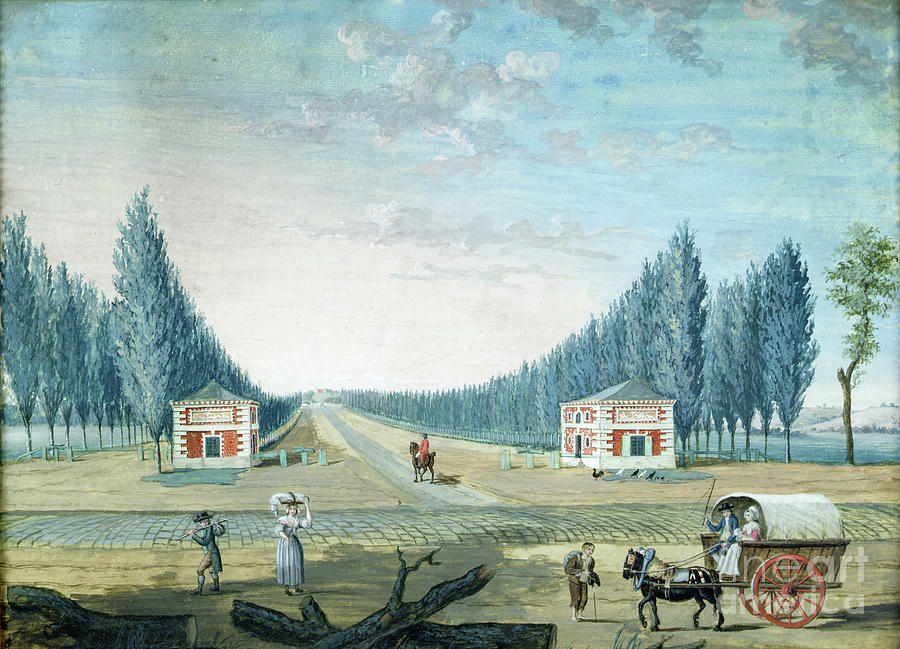 Entrance Of The Parc Du Raincy, C.1754-93 Painting by Louis Carrogis Carmontelle