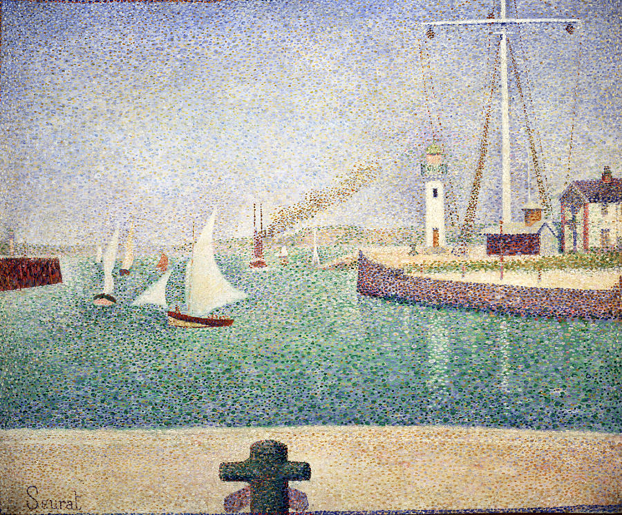 Entrance of The Port of Honfleur Painting by Georges Seurat