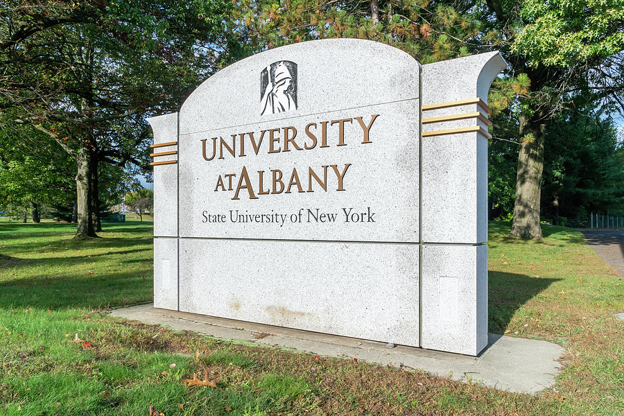 Entrance Sign And Logo At University At Albany, State University ...