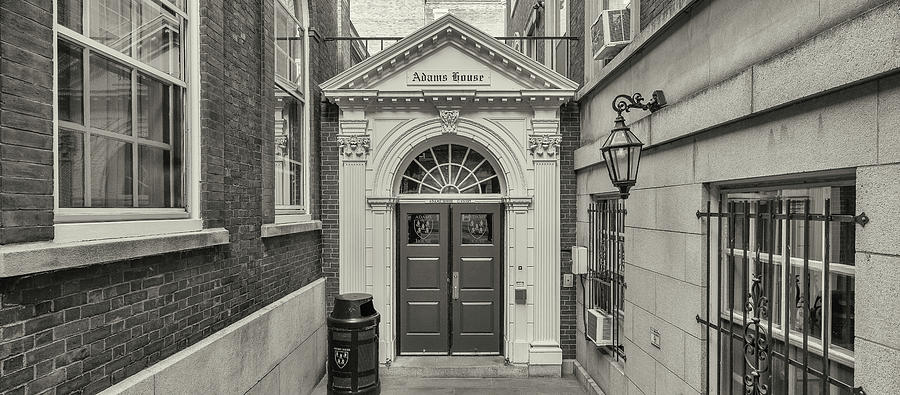 Black And White Photograph - Entrance To Adams House In Cambridge by Panoramic Images