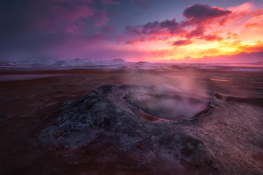 Landscape Photograph - Entrance To Hell,myvatn,iceland. by Xiawenbin