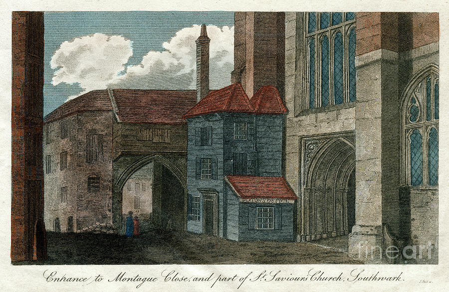 Entrance To Montague Close, And Part Drawing by Print Collector
