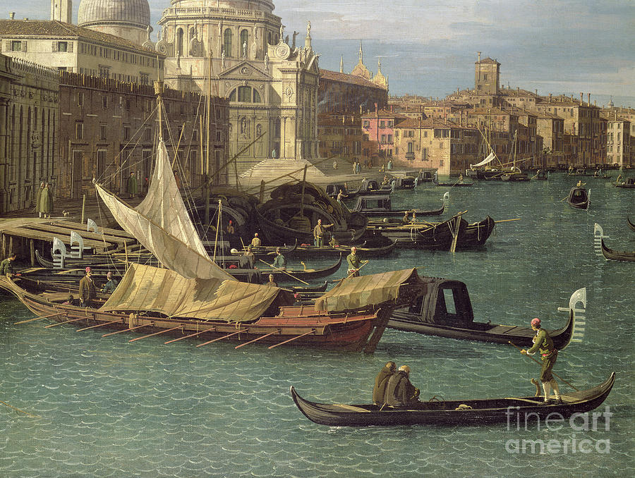 Entrance To The Grand Canal, Looking West By Canaletto Painting by Canaletto
