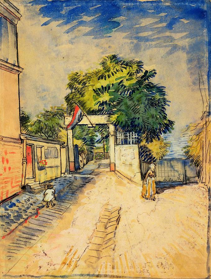 Entrance to the Moulin de la Galette. Painting by Vincent van Gogh -1853-1890-