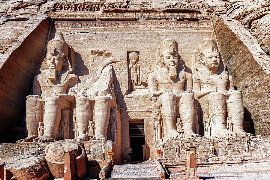 Entrance To The Temple Of King Ramses II In Abu Simbel In Egypt. Photograph