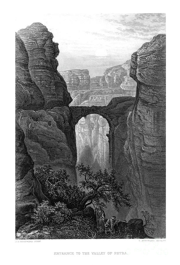 Entrance To The Valley Of Petra Drawing by Print Collector