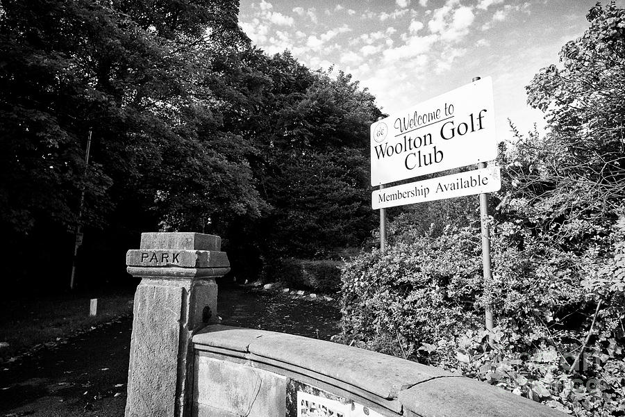 Golf Photograph - entrance to woolton golf club Liverpool Merseyside England UK by Joe Fox