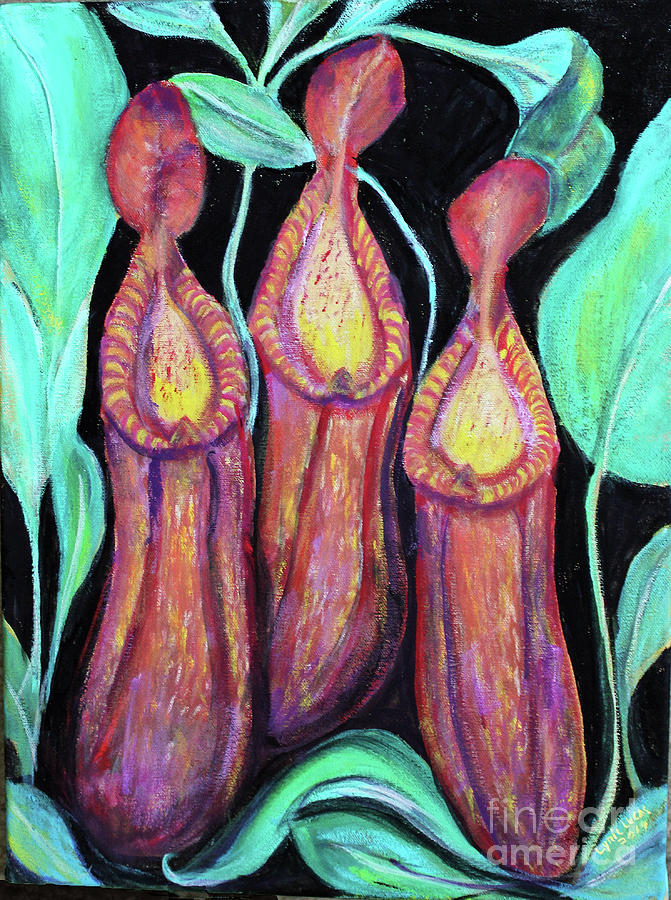Abstract Painting - Entranced by the Pitcher Plants by Lyric Lucas