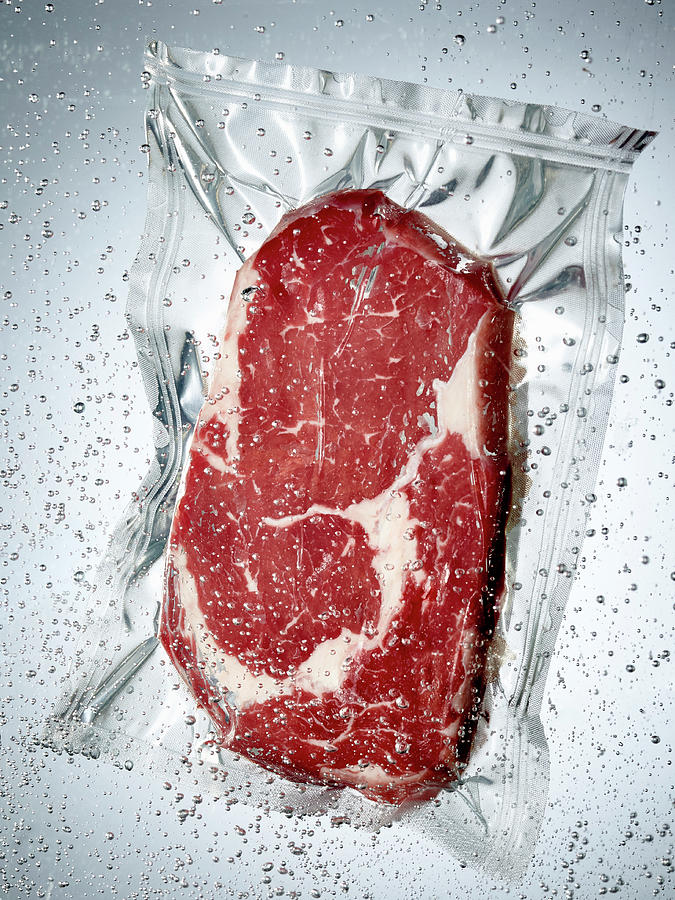 Meat Photograph - Entrecote In A Sous Vide Bag by Maximilian Carlo Schmidt