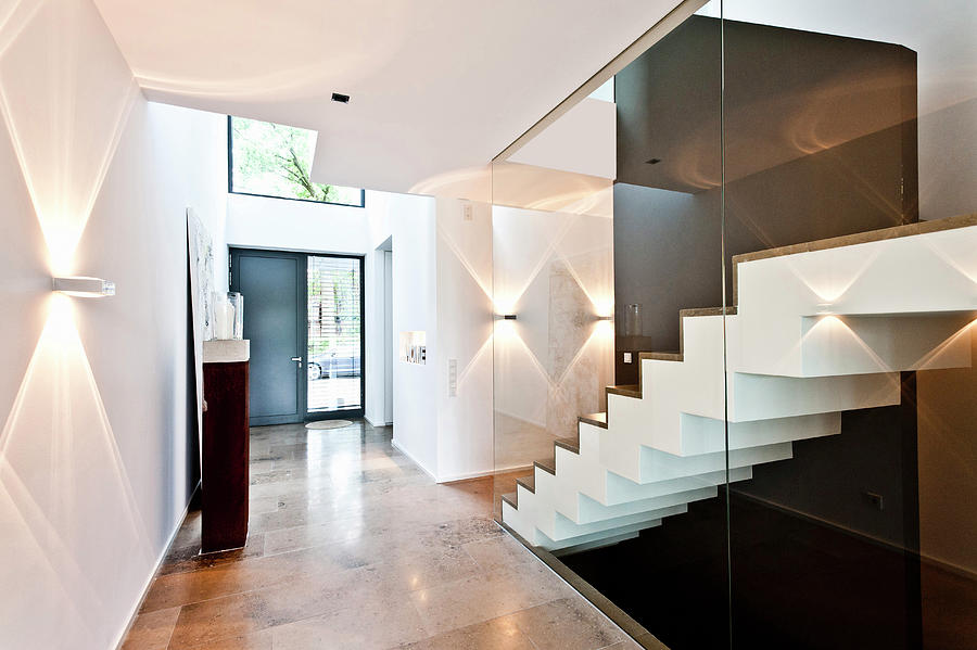 Entry Area With Staircase, Neuenkirchen, North Rhine-westphalia, Germany Photograph by Arnt Haug