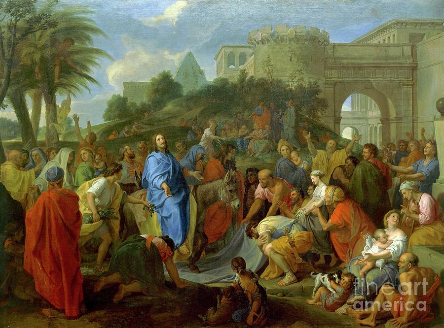 Entry Of Christ Into Jerusalem By Charles Le Brun, Oil On Canvas Painting by Charles Le Brun