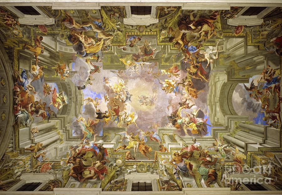 Entry Of St Ignatius Into Paradise, 1685-94 Painting by Andrea Pozzo