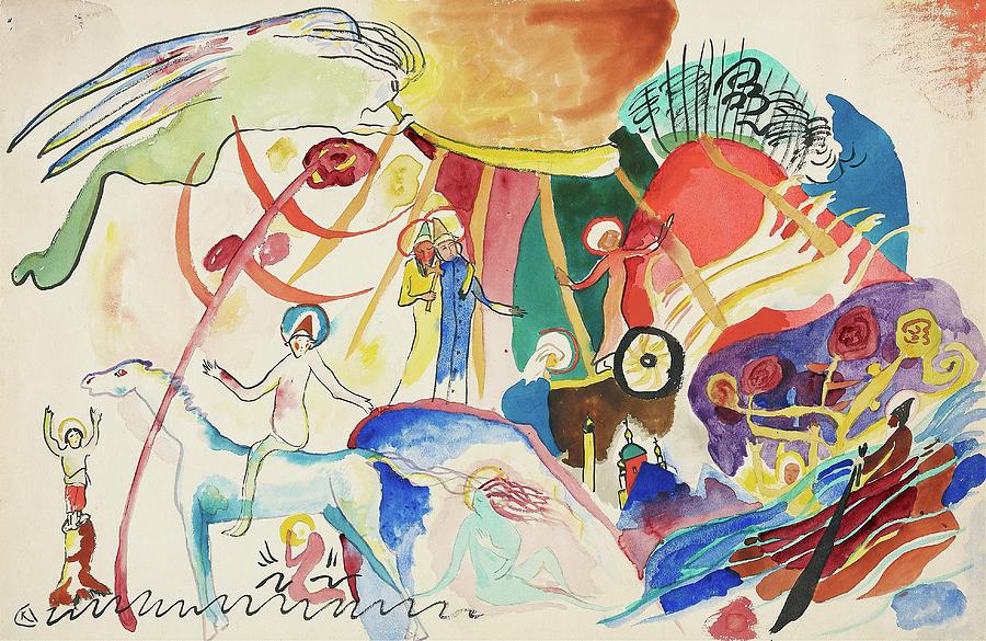 Wassily Kandinsky Painting - Entwurf Zu allerheiligen II by Wassily Kandinsky
