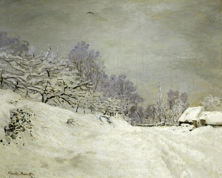 Environs de Honfleur. Neige-Landscape around Honfleur. Snow, around 1867. Painting by Claude Monet -1840-1926-