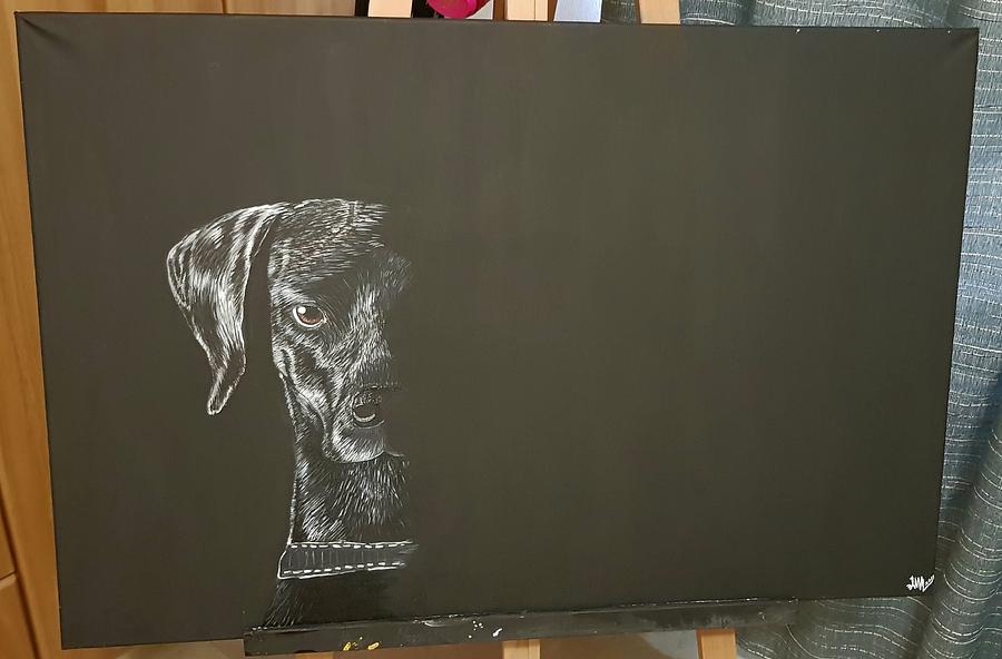 Dog Painting - Envy by Briana Morales