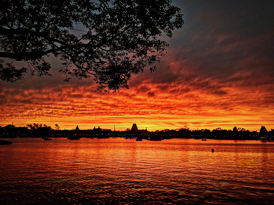 Epcot Sunset Photograph by Portia Olaughlin