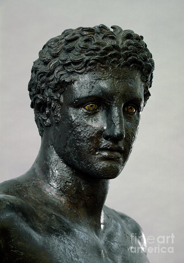 Greek Photograph - Ephebe Of Antikitera, Detail, 350 Bc Bronze Sculpture by Greek School