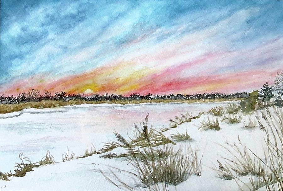 Sunset Painting - Ephemeral Sunset by Janice Petrella-Walsh