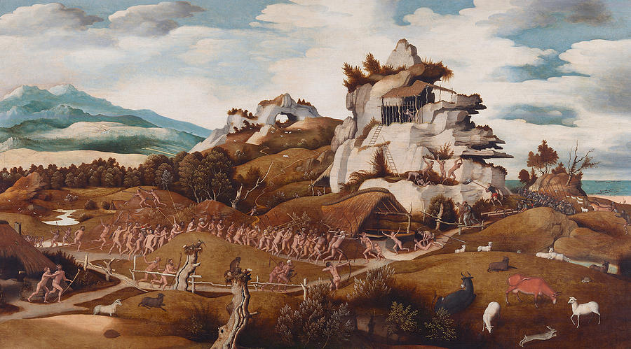 Episode from the Conquest of America Painting by Jan Mostaert
