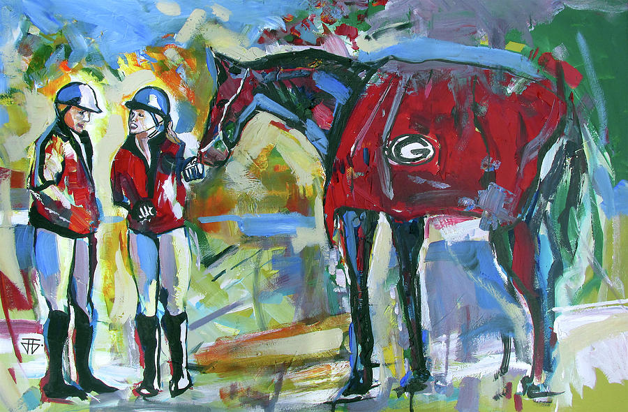 Equestrian For Two Painting by John Gholson