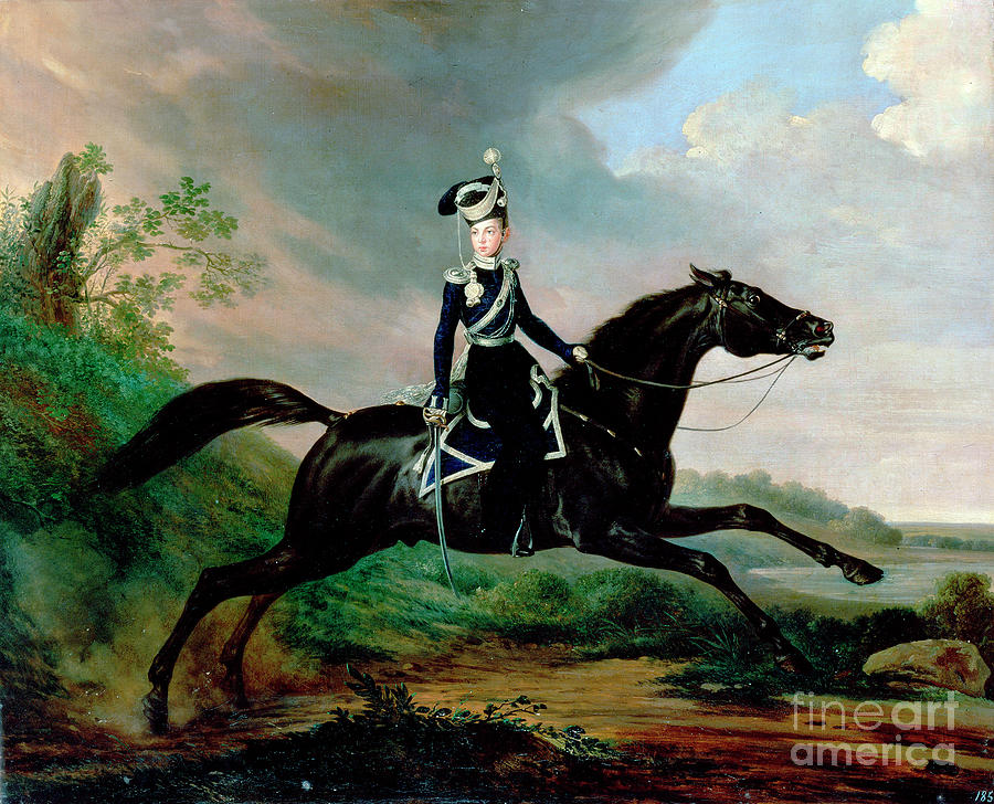 Equestrian Portrait Of Grand Prince Drawing by Heritage Images