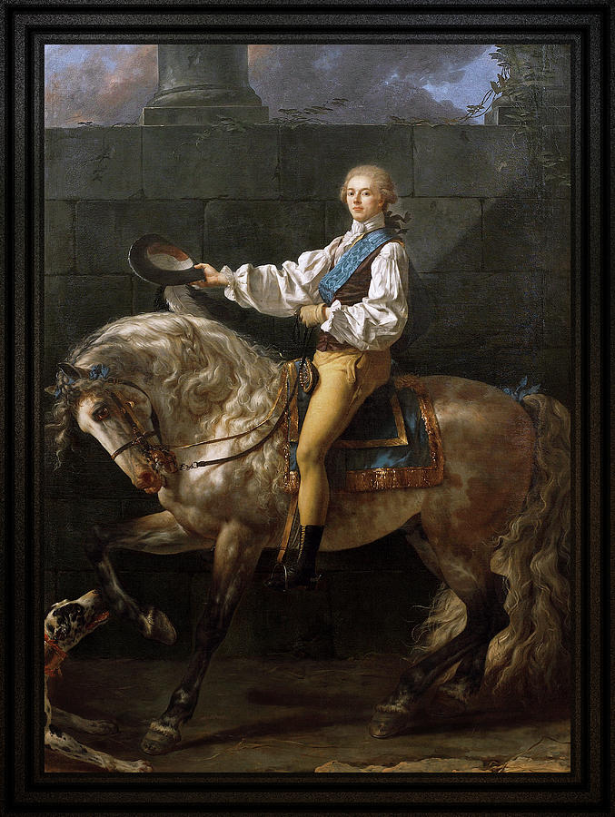 Equestrian Portrait of Stanislaw Kostka Potocki by Jacques Louis David Painting by Rolando Burbon