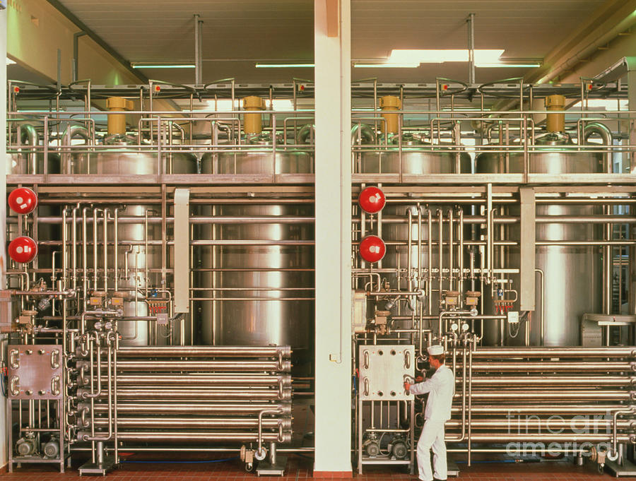 Equipment Used In The Production Of Yoghurt. Photograph by Science Photo Library Equipment Used In The Production Of Yoghurt. Photograph by Science Photo Library
