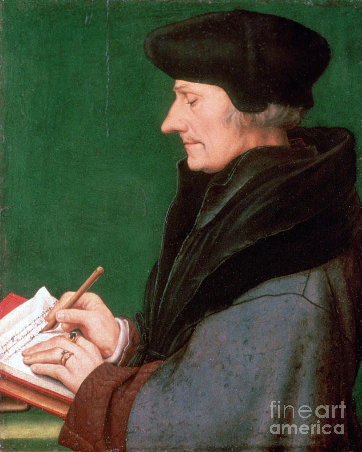 Erasmus Of Rotterdam, 1523. Artist Hans Drawing by Print Collector
