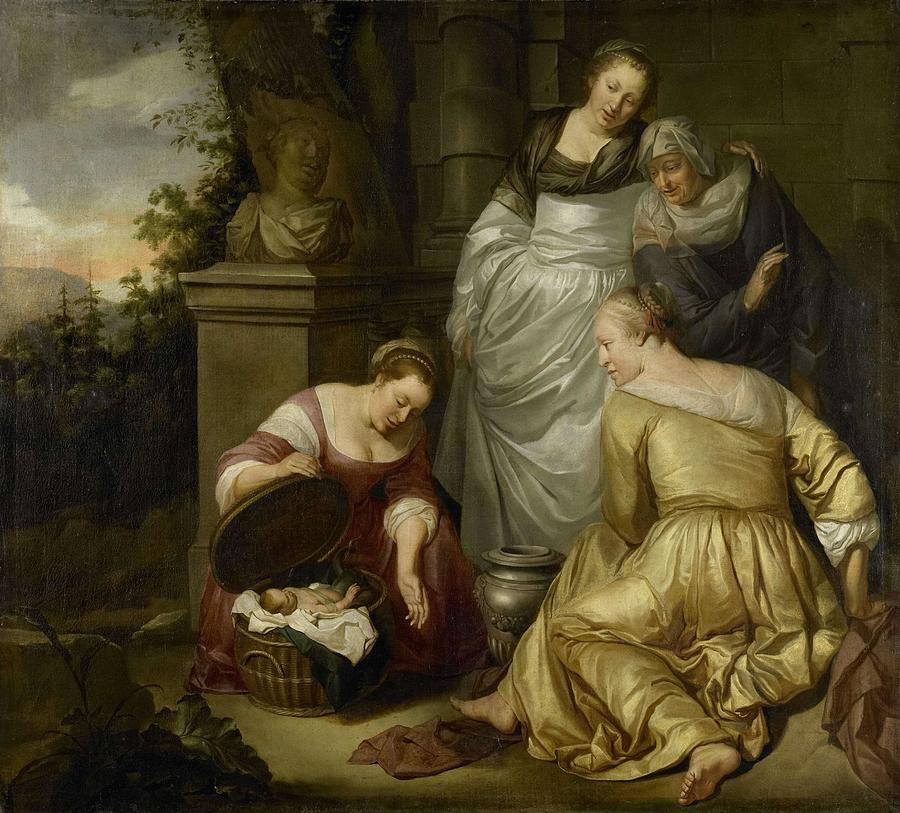 Erichthonius found by the daughters of Cecrops. Painting by Hendrick Heerschop