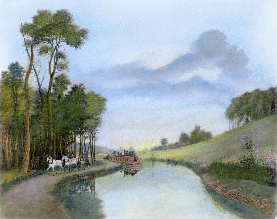 Late Afternoon Calm on the Erie Canal, 1837 Painting by George Harvey