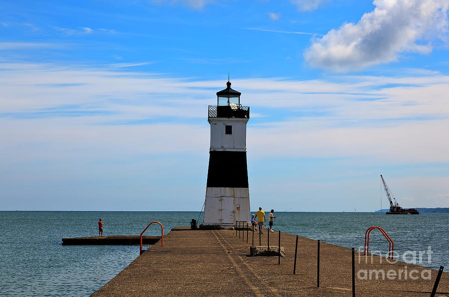 Erie Harbor North Pier Light Photograph by Jill Lang