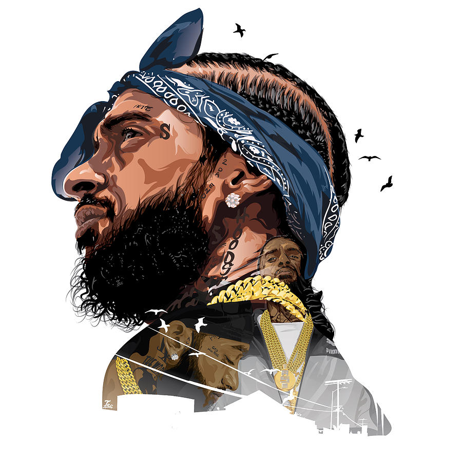 The Great Nipsey Hussle Painting by Stephanie Amon