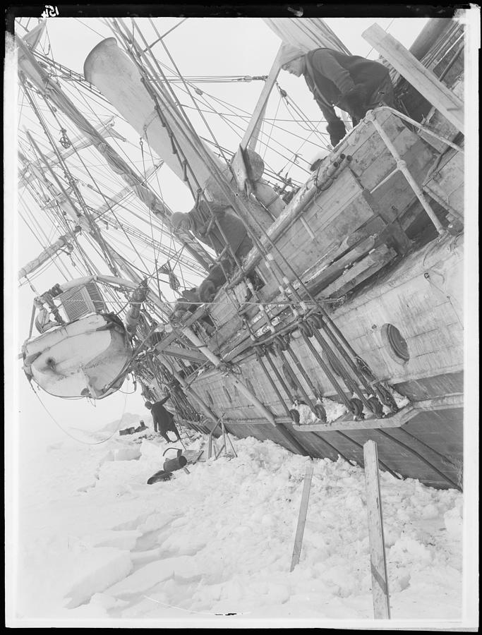 Ernest Shackleton Leaning Over The Side Photograph by Royal Geographical Society