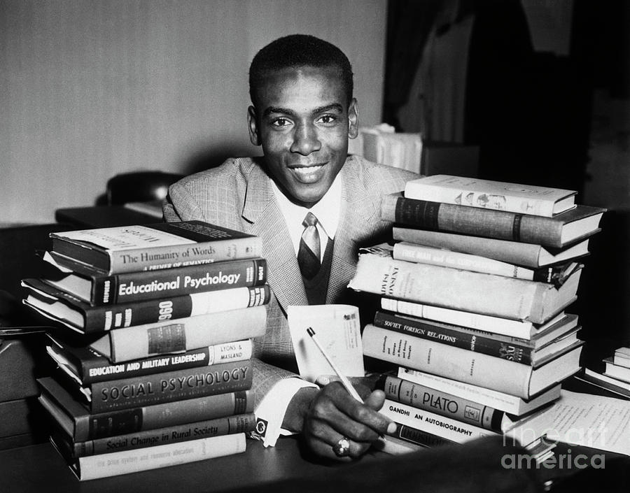 Ernie Banks Attending College Classes Photograph by Bettmann