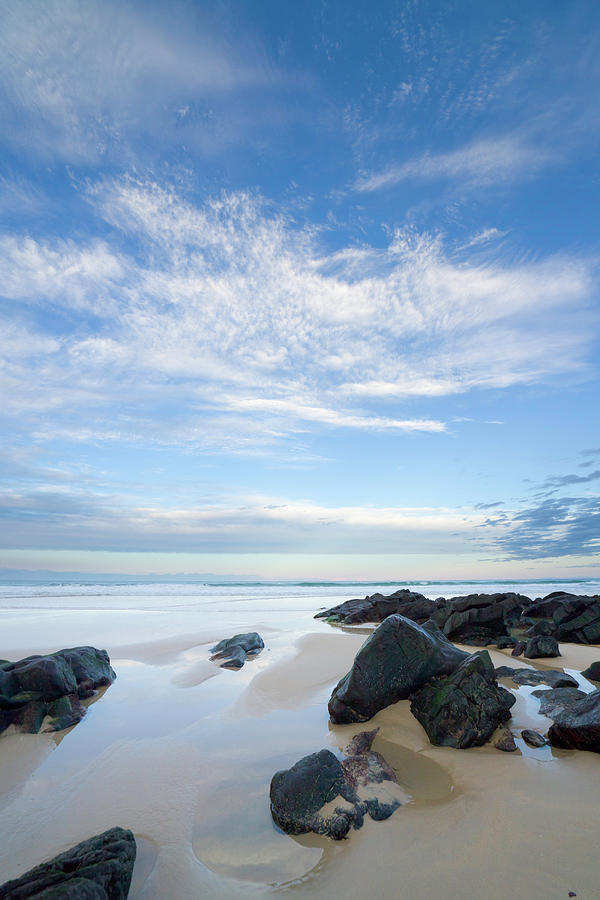 Eroded Black Rocks On Beach, Australia Photograph by Eastcott Momatiuk