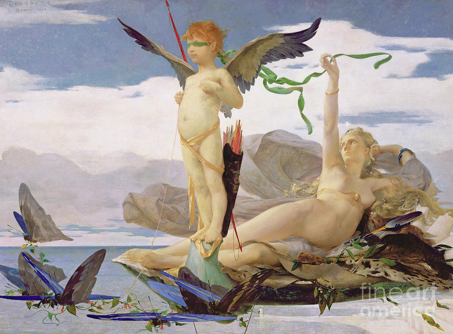 Eros and Aphrodite Painting by Edouard Toudouze