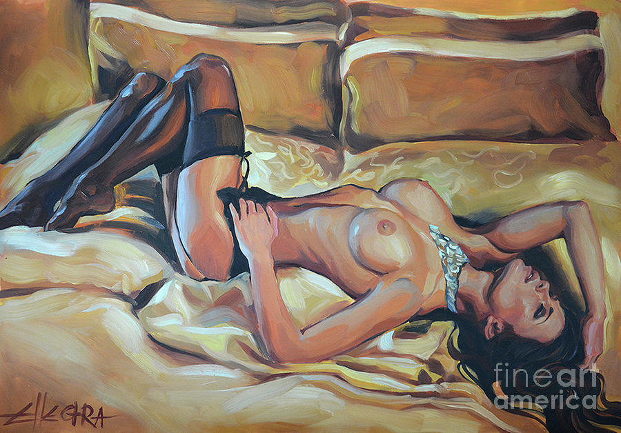 Erotic sensual painting by Ellectra Painting by Donka Nucheva