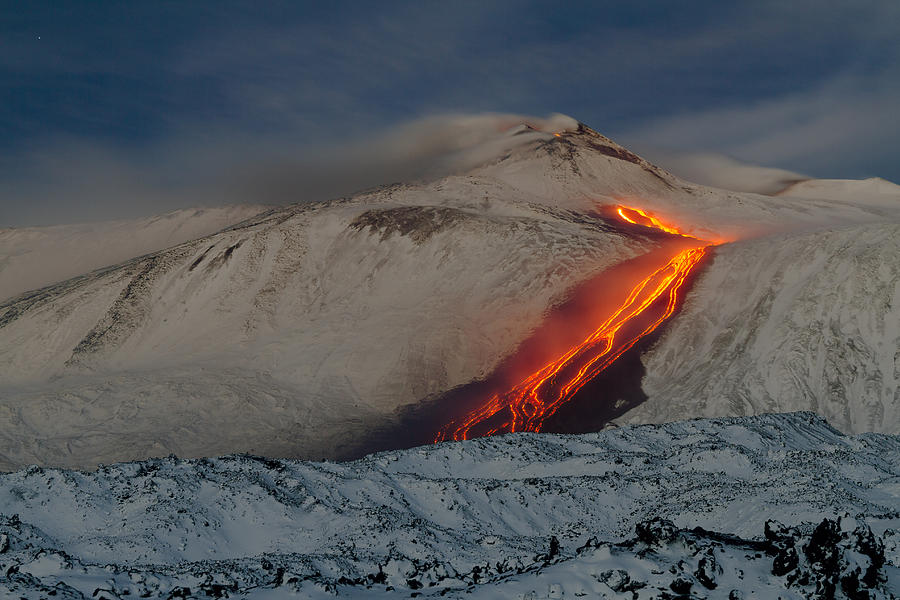 Winter Photograph - Eruption At Dawn by Simone