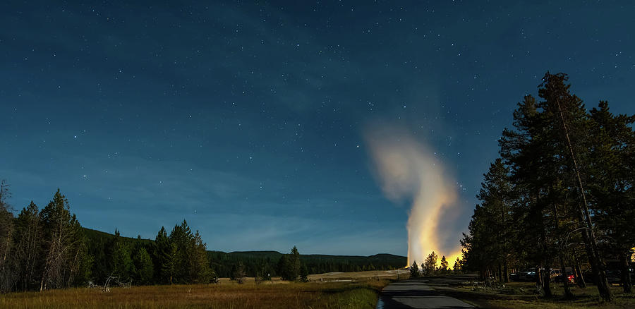 Eruption of Old Faithful geyser at Yellowstone National Park at  Photograph by Alex Grichenko